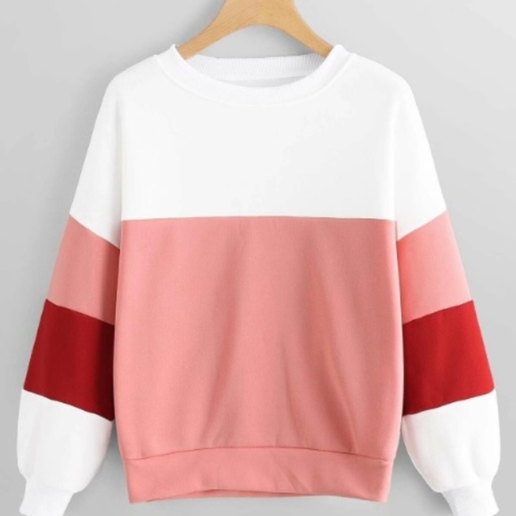 NWOT Colorblock Round Neck Sweatshirt - Picture 1 of 1